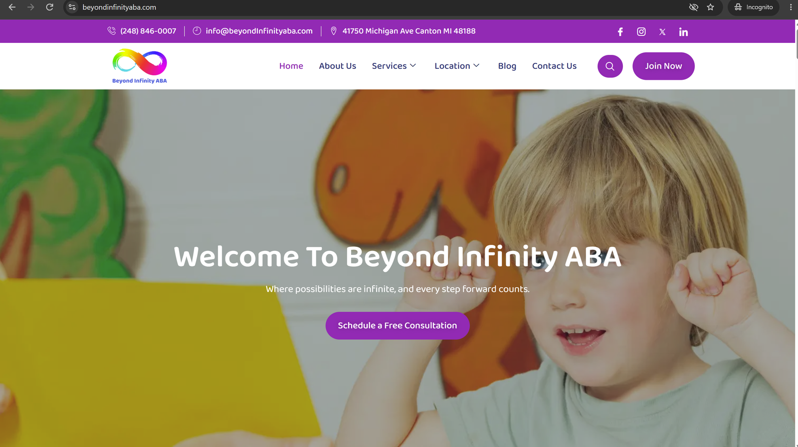 Autistic children Website (Healthcare)
